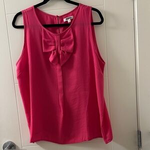Pink Sleeveless Bow Top
